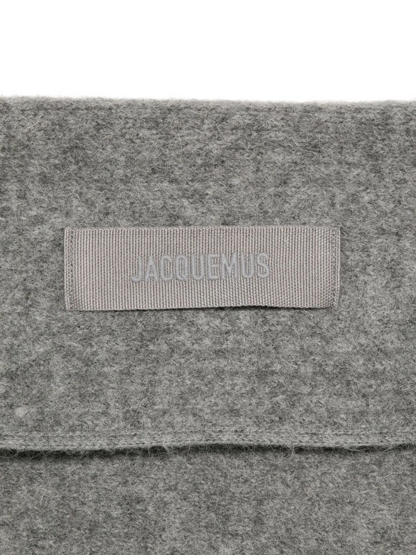 Jacquemus Grey Wrap-Around Textured Scarf