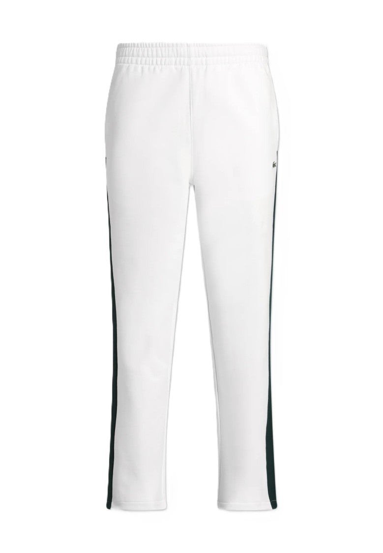Lacoste White Colorblock Dark Green Accent Sweatpants