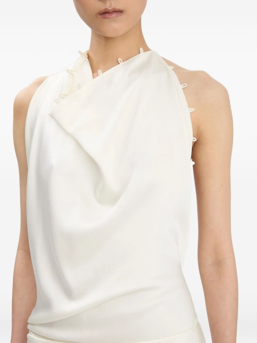 Victoria Beckham Long Sleeveless Dress With Rouleaux Detailing