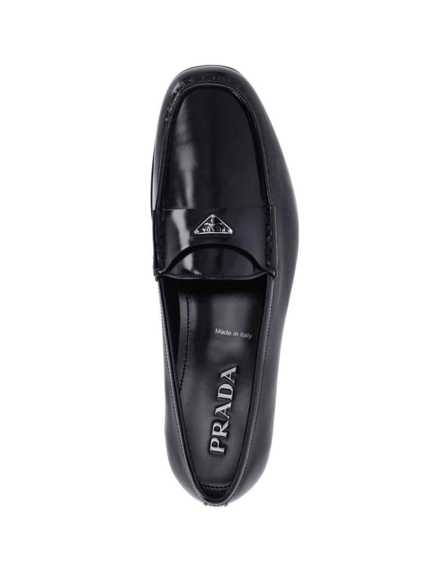 Prada Logo Loafers – Black