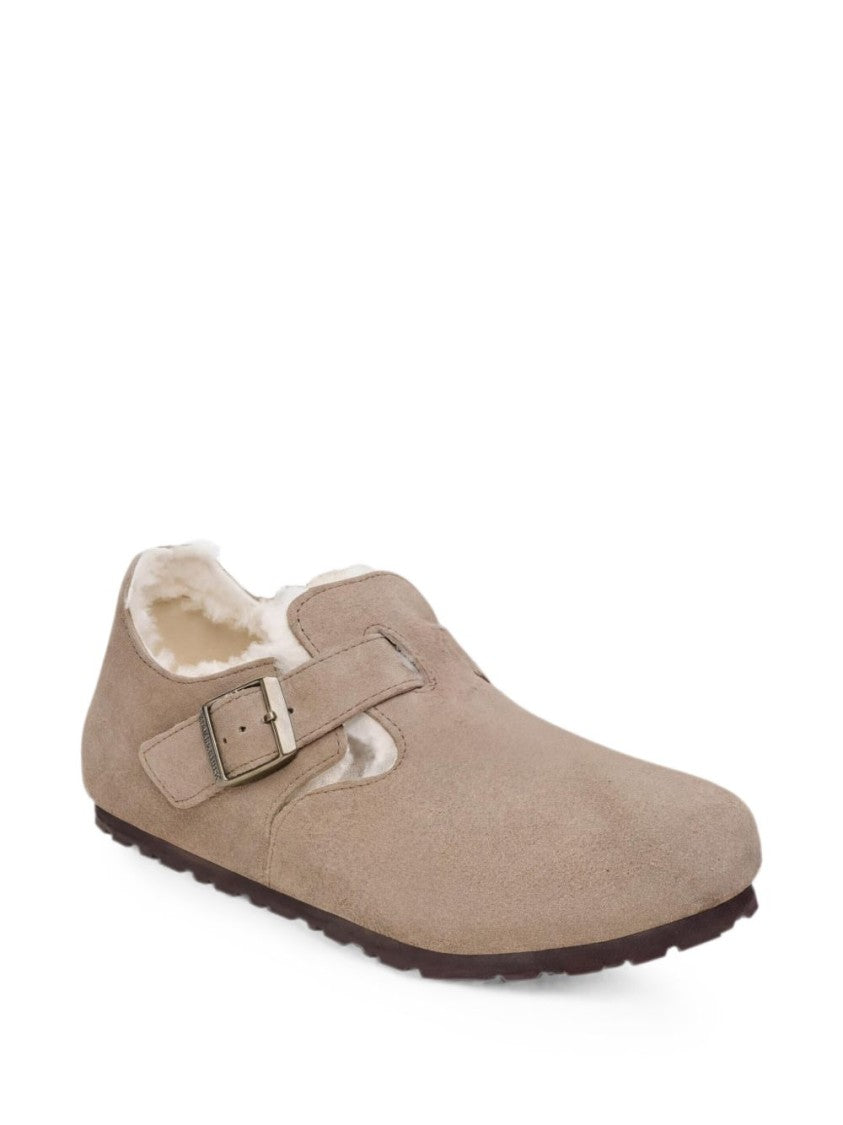 Birkenstock Soft Suede Buckle Strap Mules