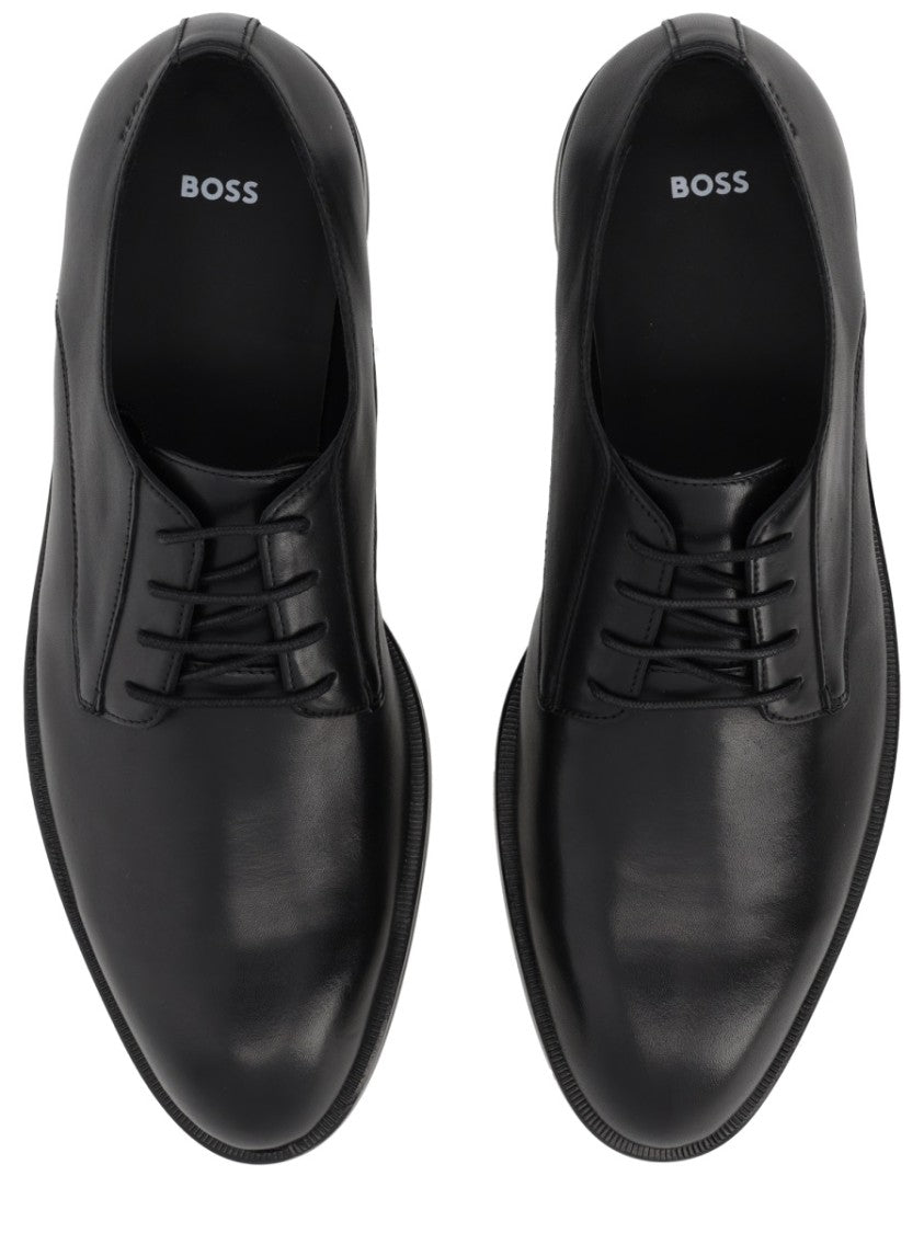 Boss Polished Cowhide Leather Lace Shoes