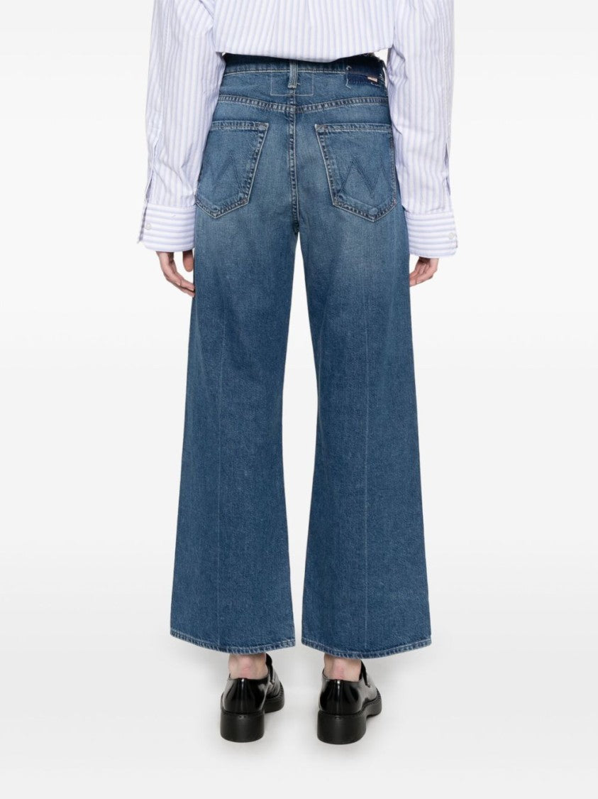 Mother Light Blue Wide-Leg Denim Jeans