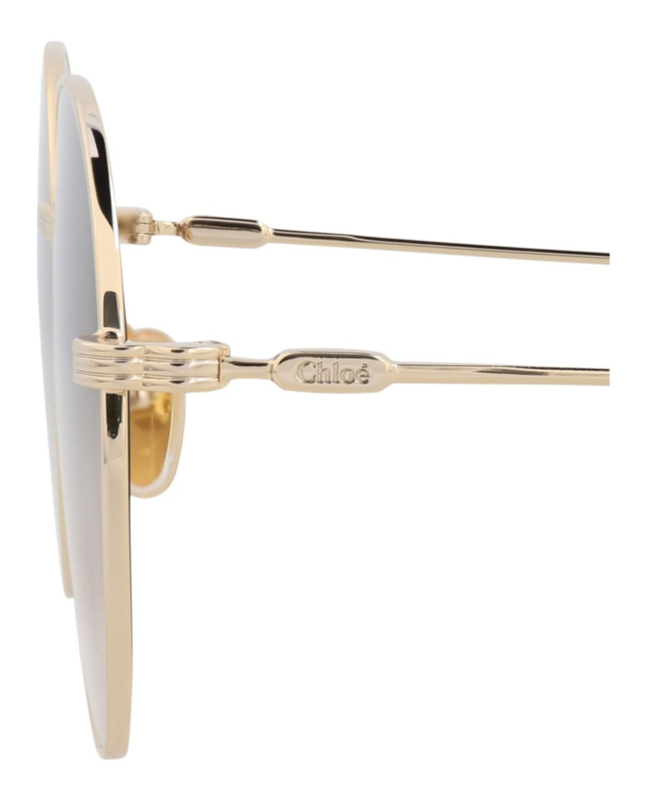 Chloé Round-Frame Metal Sunglasses