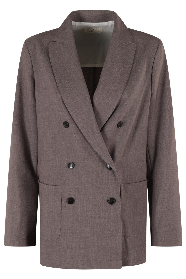 Myths Double-Breasted Taupe Blazer