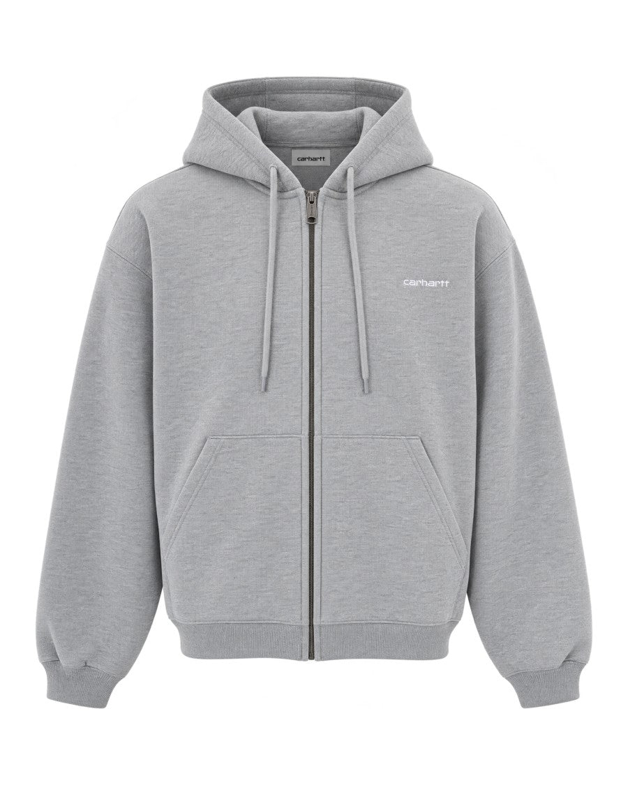 Carhartt Wip Grey Relaxed-Fit Hooded Zip-Up Sweatshirt