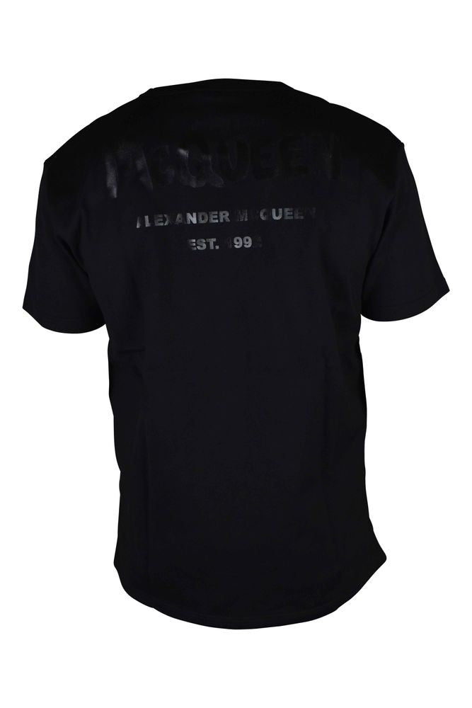 Alexander Mcqueen Classic Round Neck Black Cotton T-Shirt