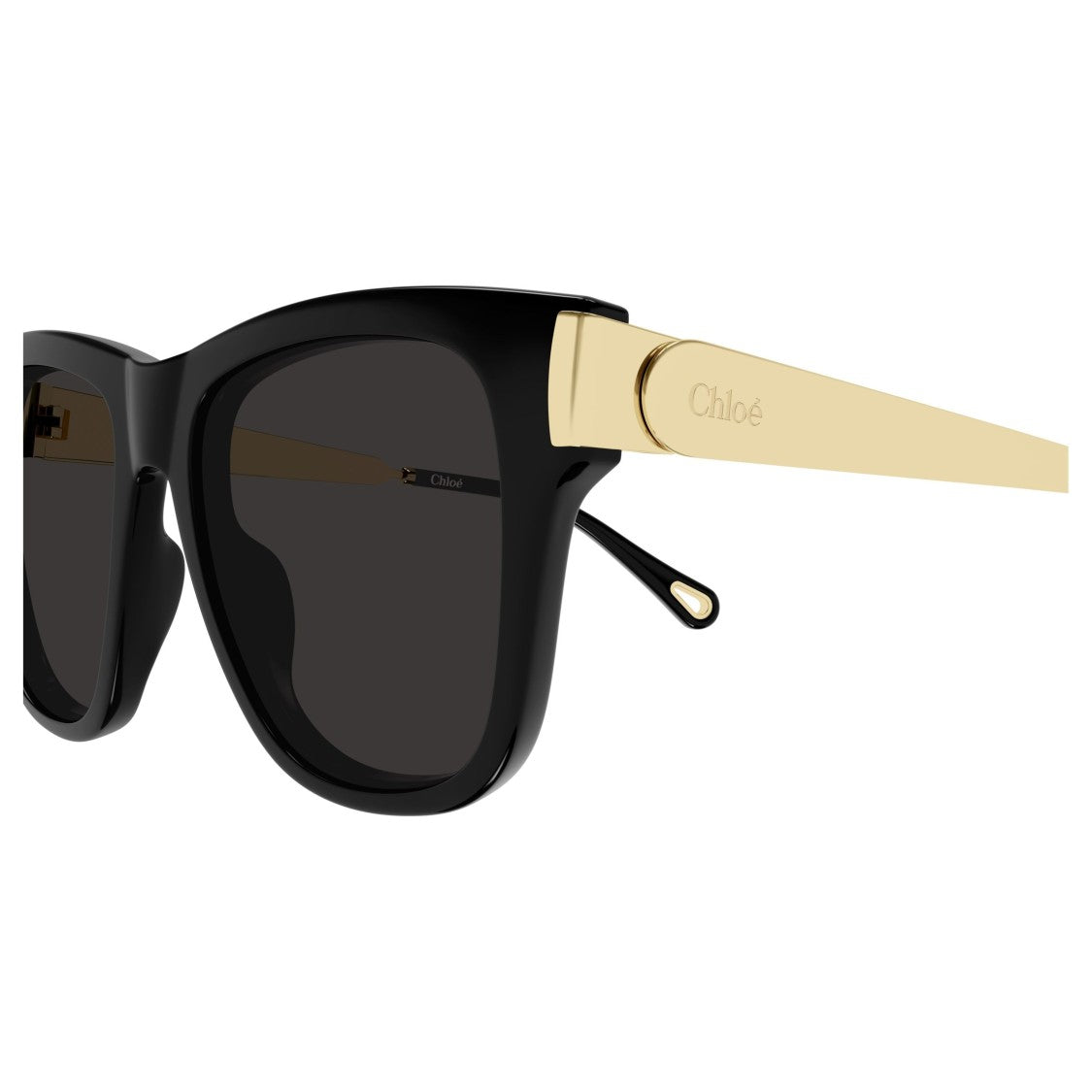Chloé Bold Square Frame Sunglasses With Glossy Black Front