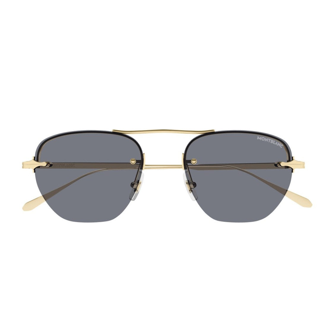 Montblanc Gold Mb0404s Nib Geometric Metal Sunglasses