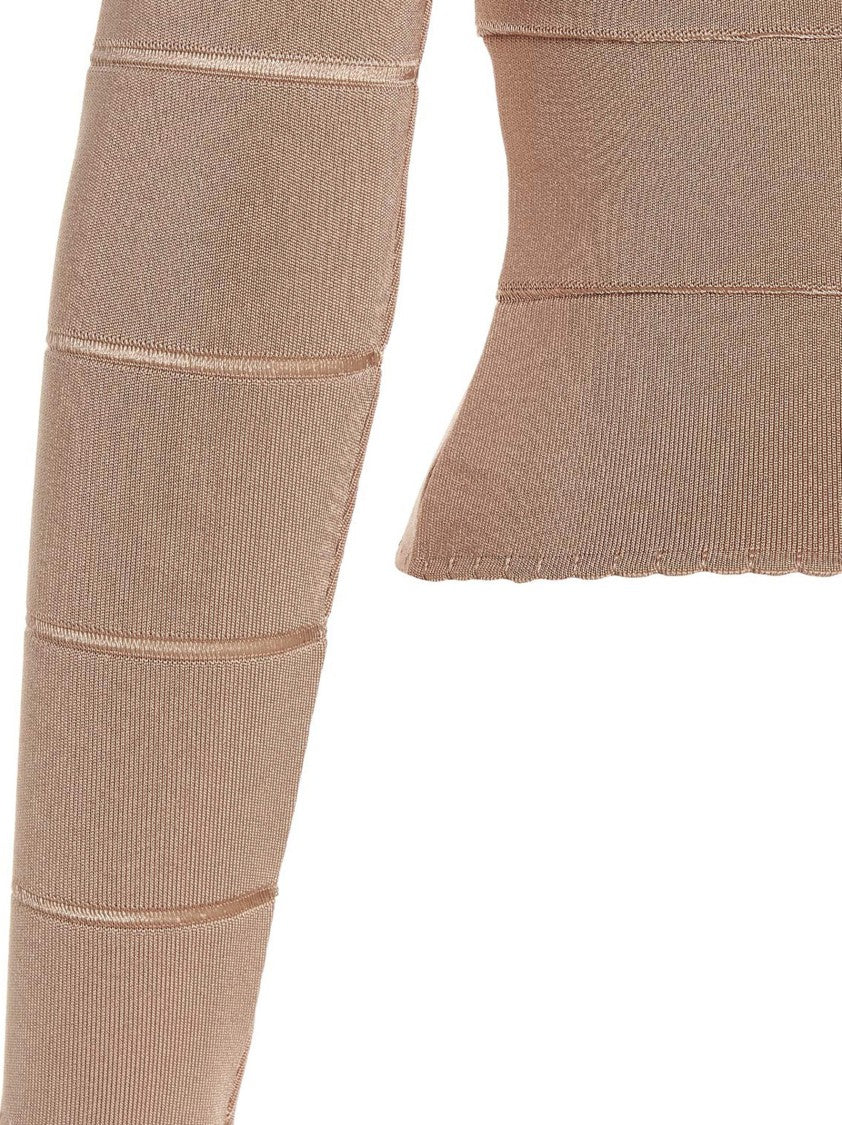 Alexandre Vauthier Fitted Off-Shoulder Viscose Knit Top