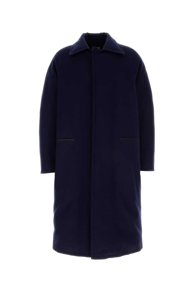 Zegna Navy Blue Wool Coat