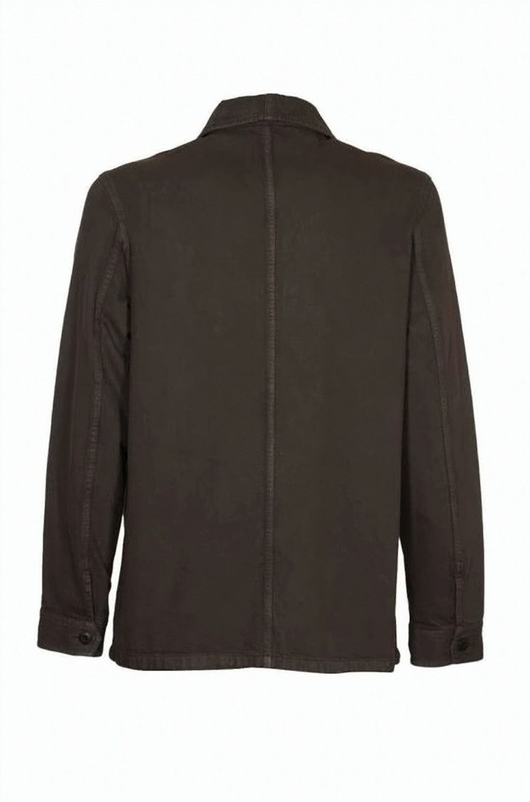 A.P.C. Boxy-Silhouette Brown Cotton Jacket With Classic Collar