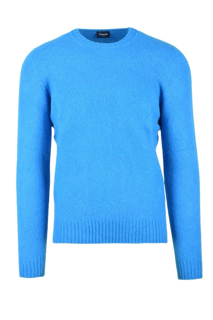 Drumohr Crew Neck Wool Sweater - Light Blue