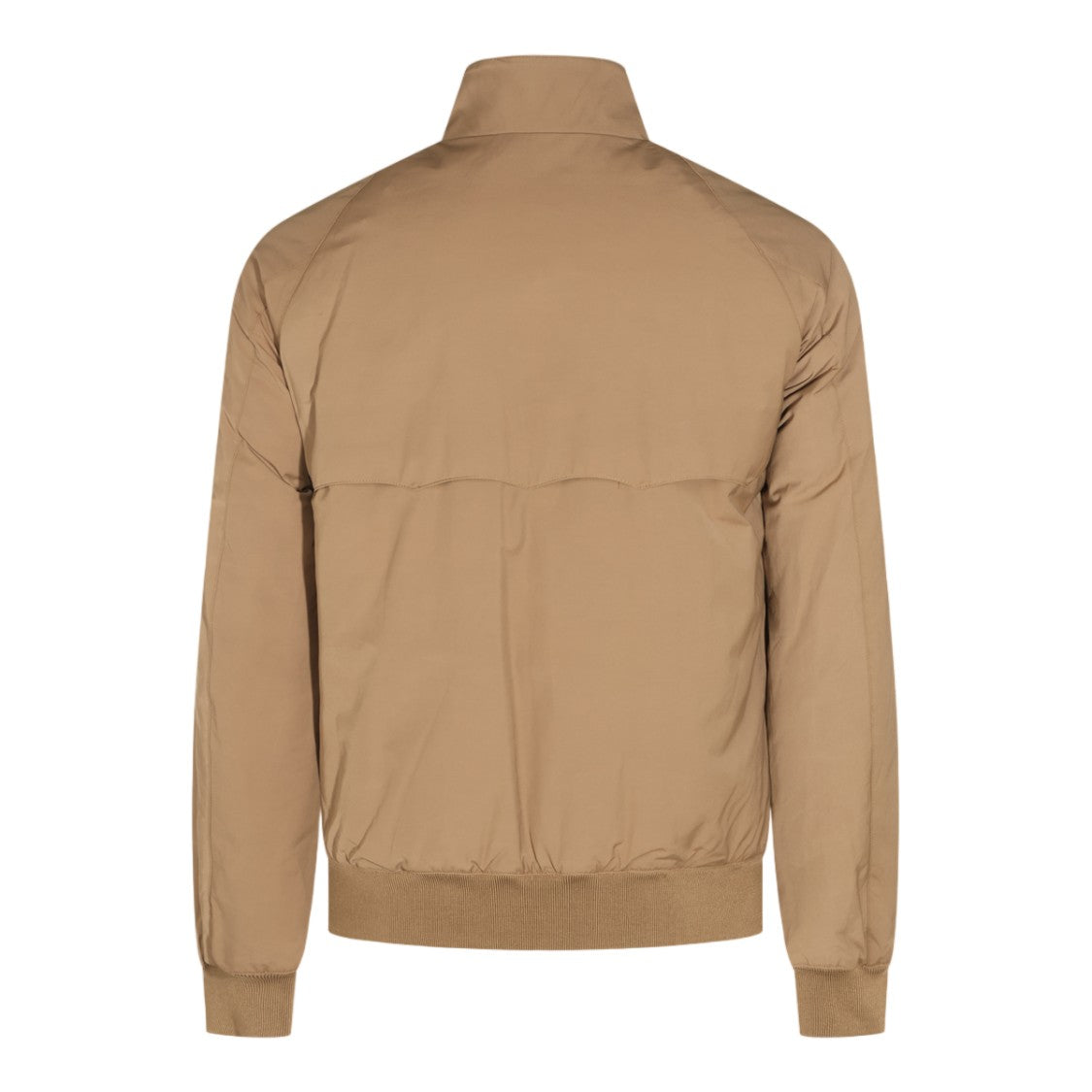 Baracuta High Collar Beige Jacket With Front Zipper And Flap Pockets
