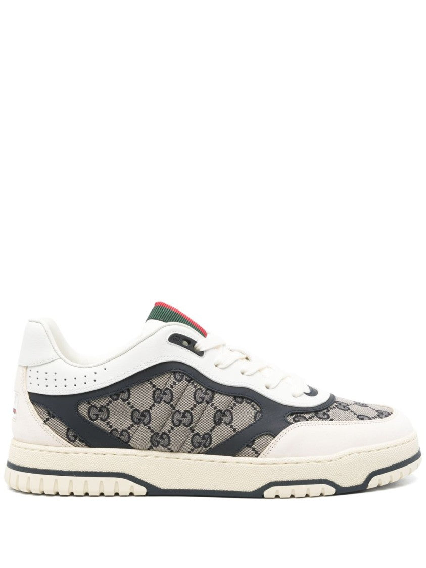 Gucci Lace-Up Flat Sneakers With Signature Monogram