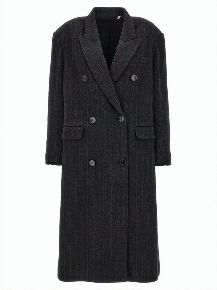 Isabel Marant Double-Breasted Short Coat With Classic Notched Lapel