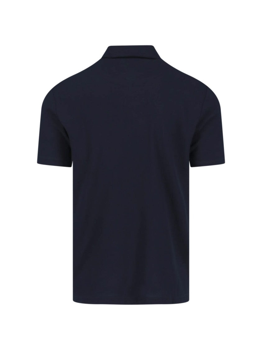 Zanone Short-Sleeve Navy Polo With Classic Collar
