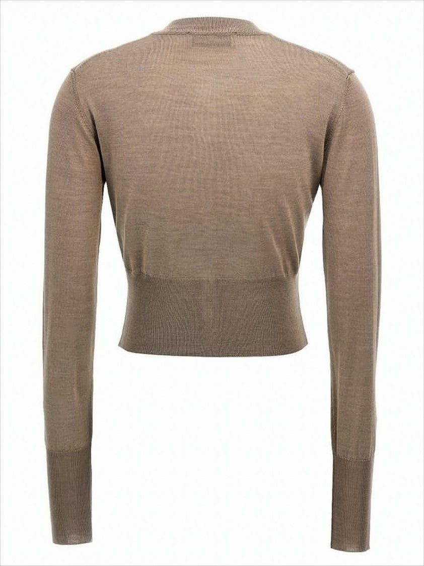 Vivienne Westwood Cropped Knit Cardigan With Wooden Button Front