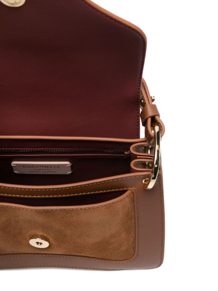 Coccinelle Structured Calfskin Shoulder Bag With Gold-Tone Logo