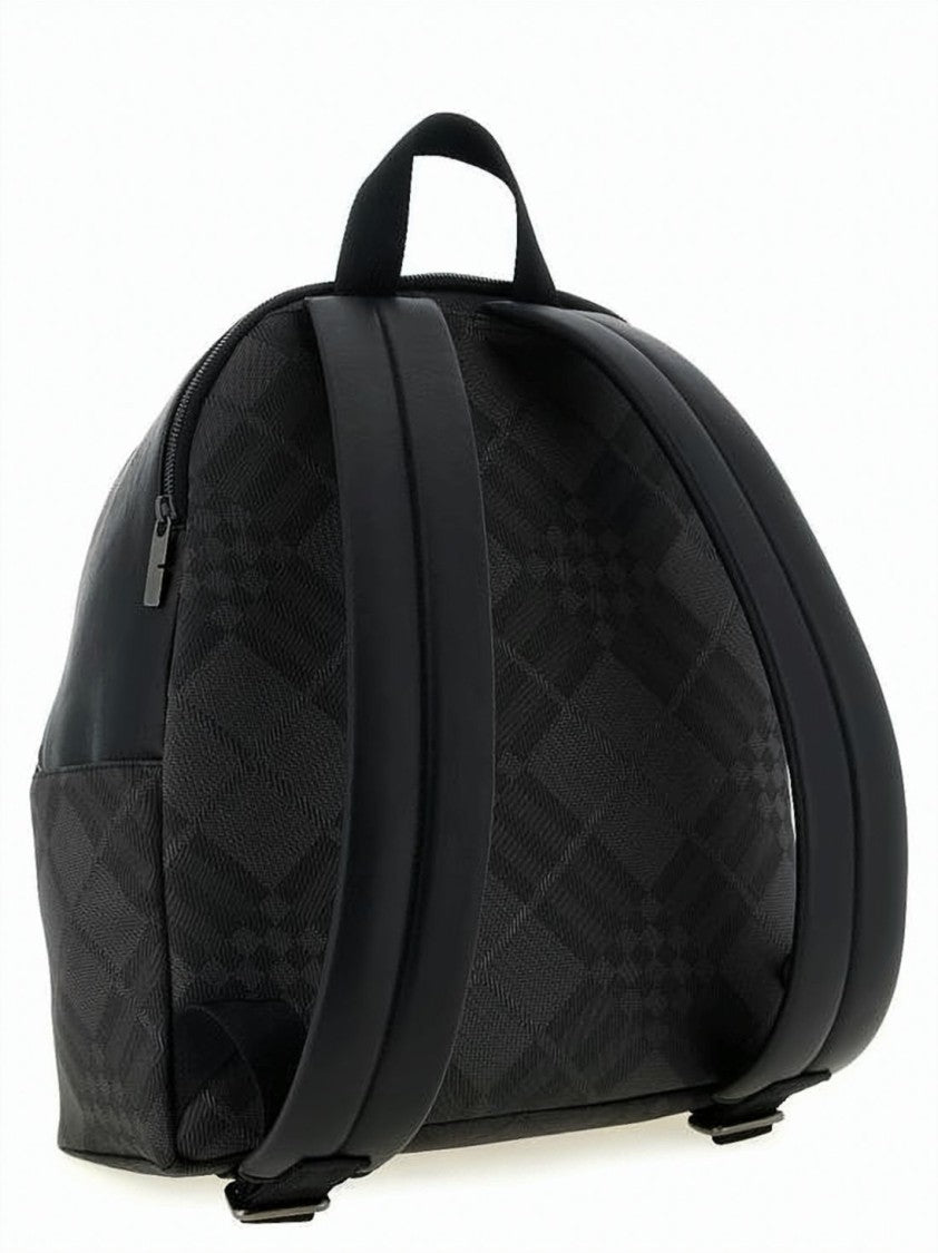 Burberry Minimalist Black Backpack With Calf Leather Accents