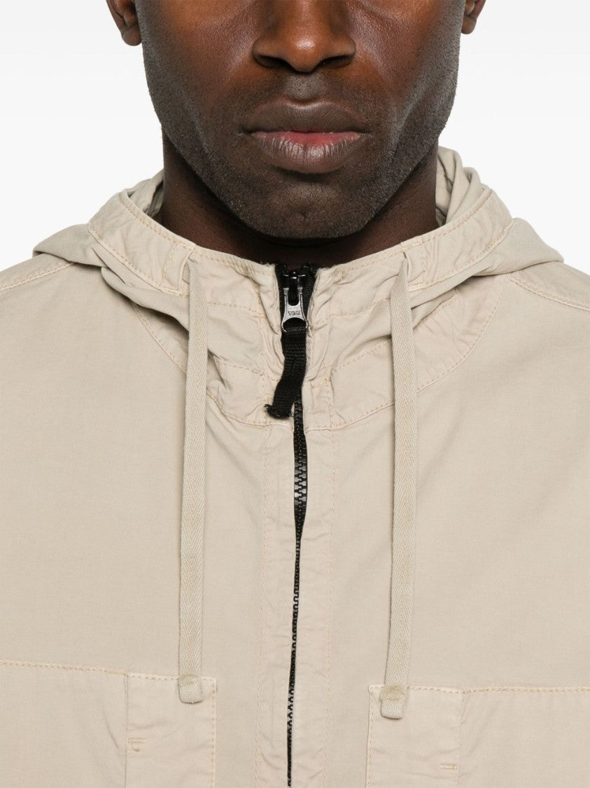 Stone Island Contemporary Beige Parka With Lightweight Design