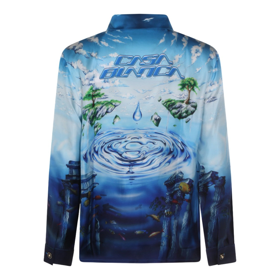 Casablanca Surreal Aquatic Print Long-Sleeve Shirt