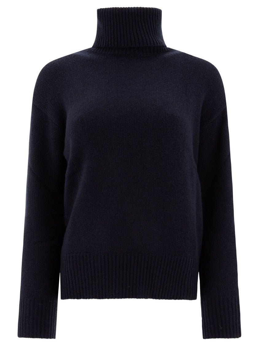Ines De La Fressange High Ribbed Turtleneck Sweater In Luxurious Wool-Cashmere Blend
