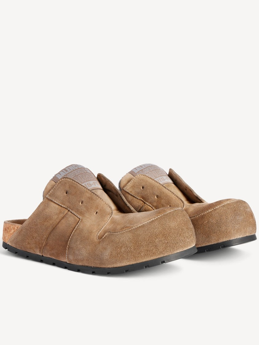 Balenciaga Tan Dumbo Mule Suede Cork Mules