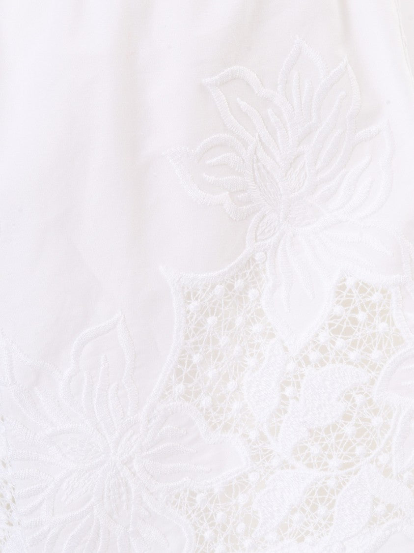 P.A.R.O.S.H. Tailored Floral Embroidered Shorts With Lace Detailing