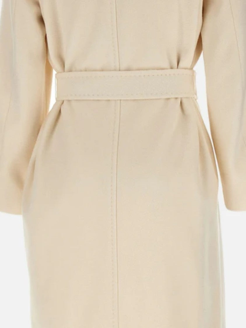 Max Mara Belted Beige Virgin Wool Newmang Coat