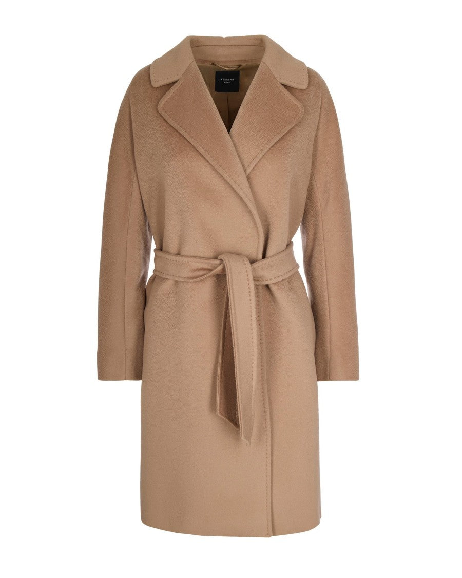 Max Mara Midi-Length Wrap Coat With Notched Lapel