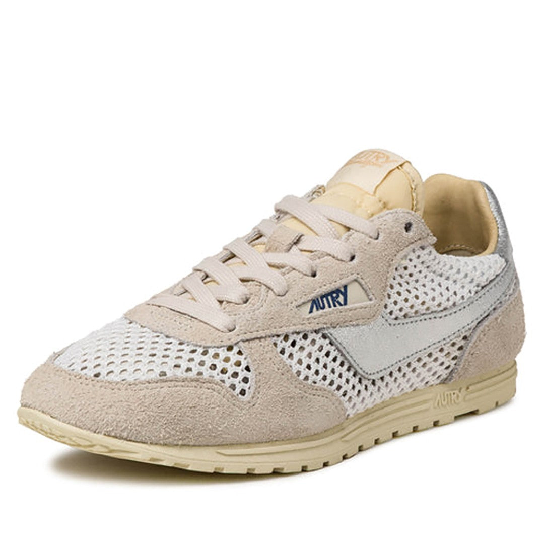 Autry Textured Sneakers With Nylon Mesh And Cow Leather Accents