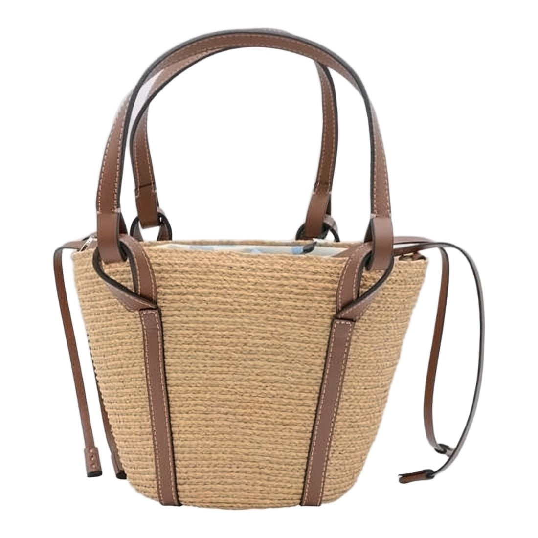 Helen Kaminski Structured Raffia Tote Bag With Leather Trim
