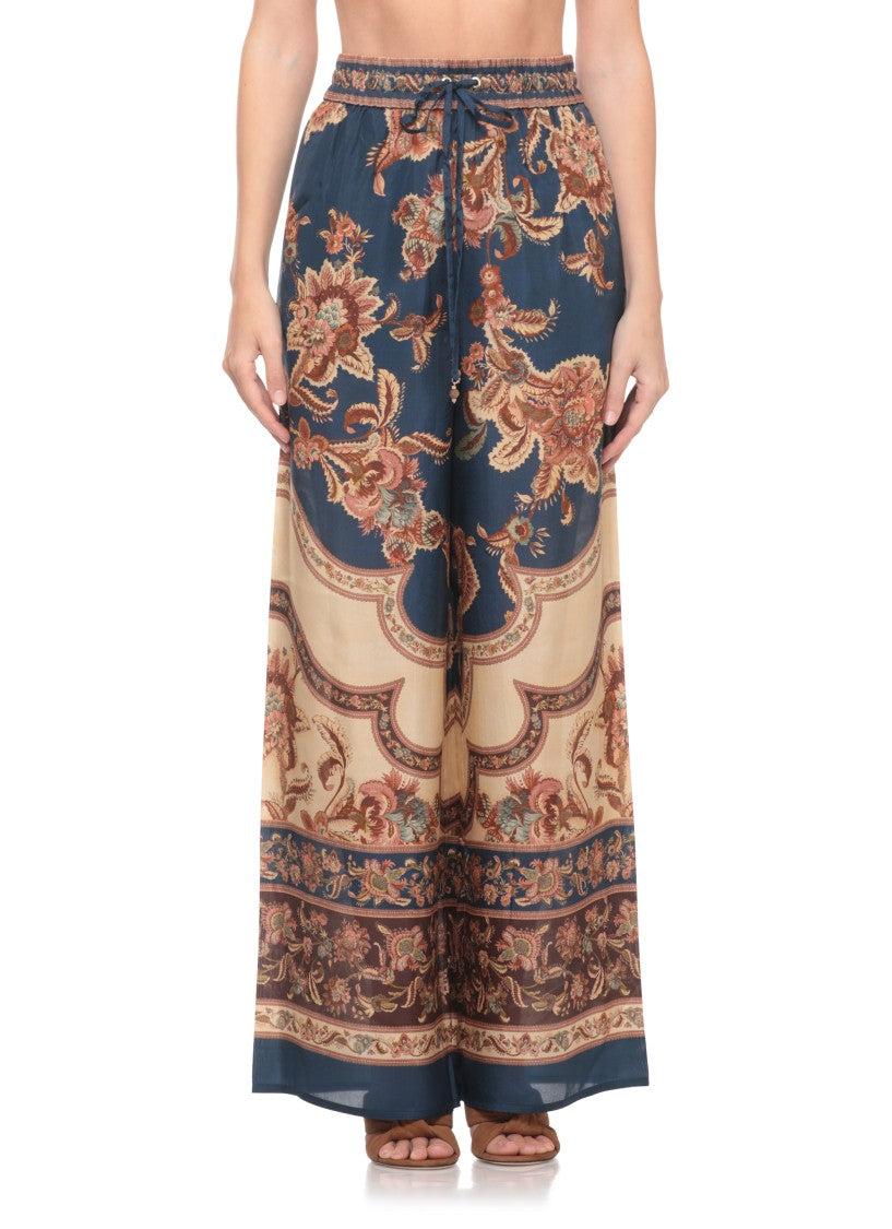 Zimmermann Blue Aster Floral Pattern Sweatpants