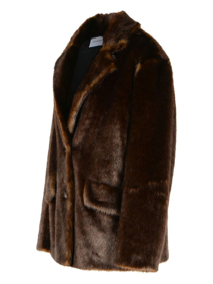 Stand Studio Mid-Length Plush Faux Fur Jacket