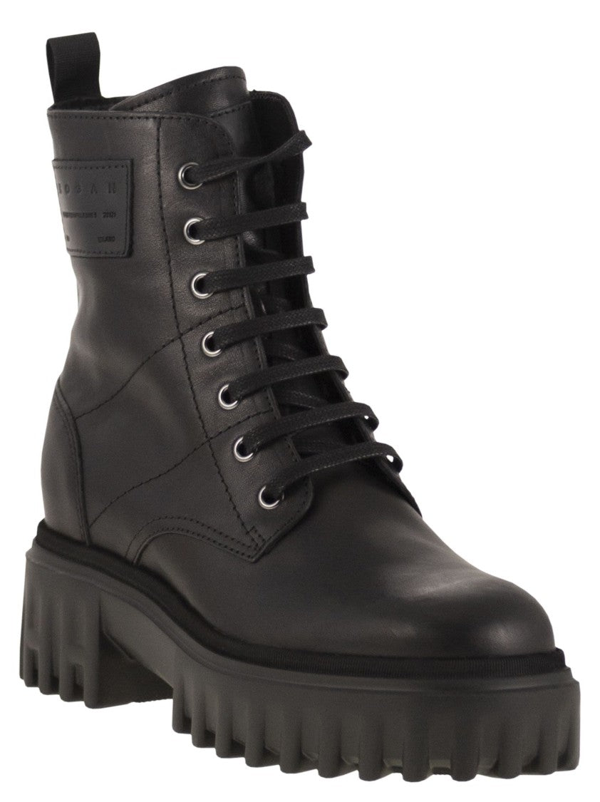 Hogan H700 - Leather Combat Boots