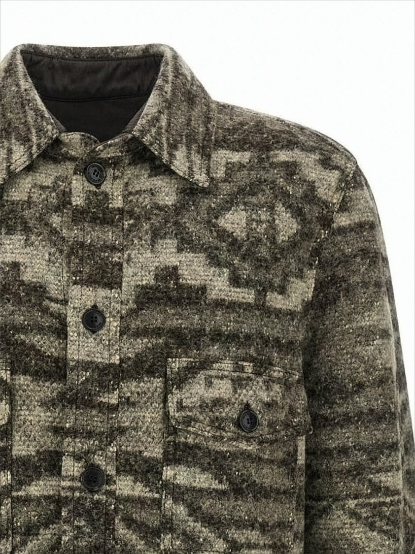 Isabel Marant Textured Wool-Blend Jacket With Geometric Pattern