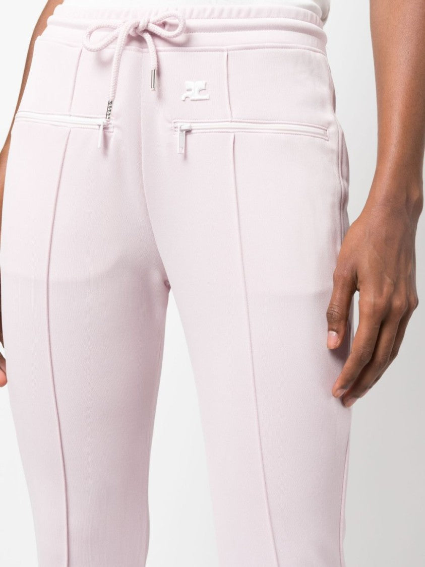 Courrèges Flared Trousers With Logo Patch