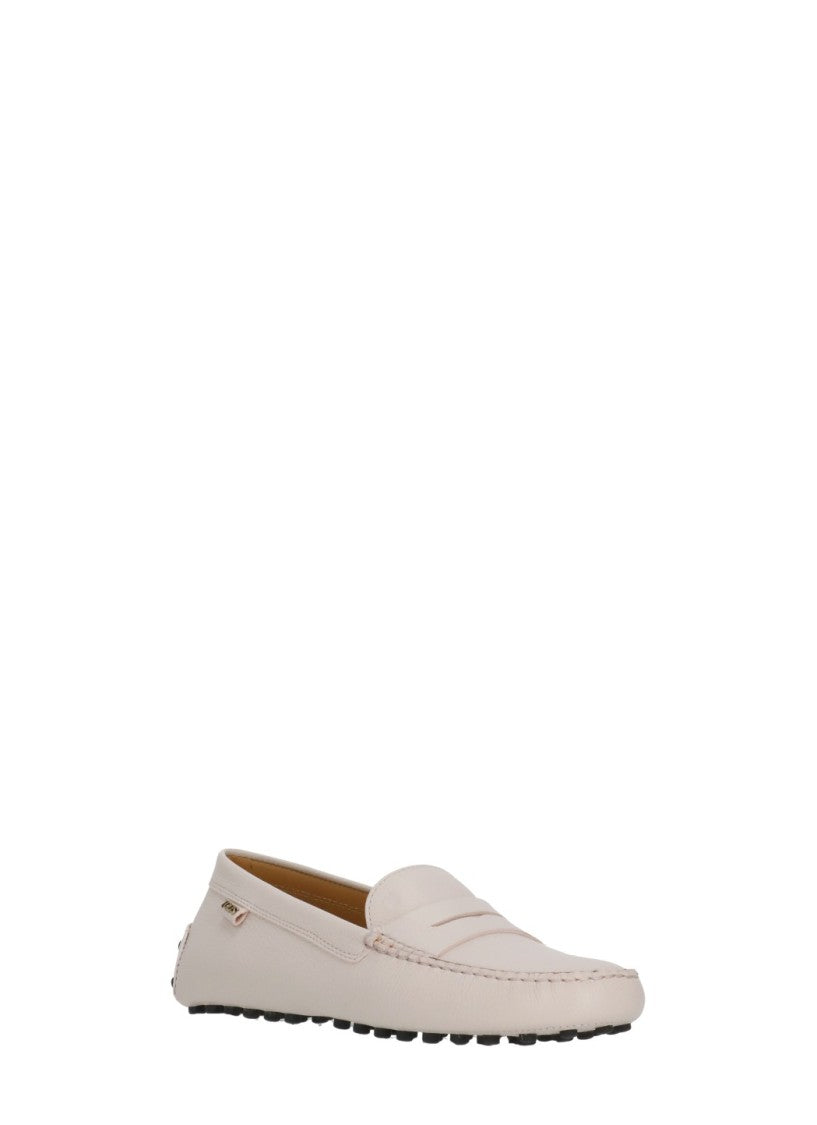 Tod's Pink Side Metal Logo Loafers
