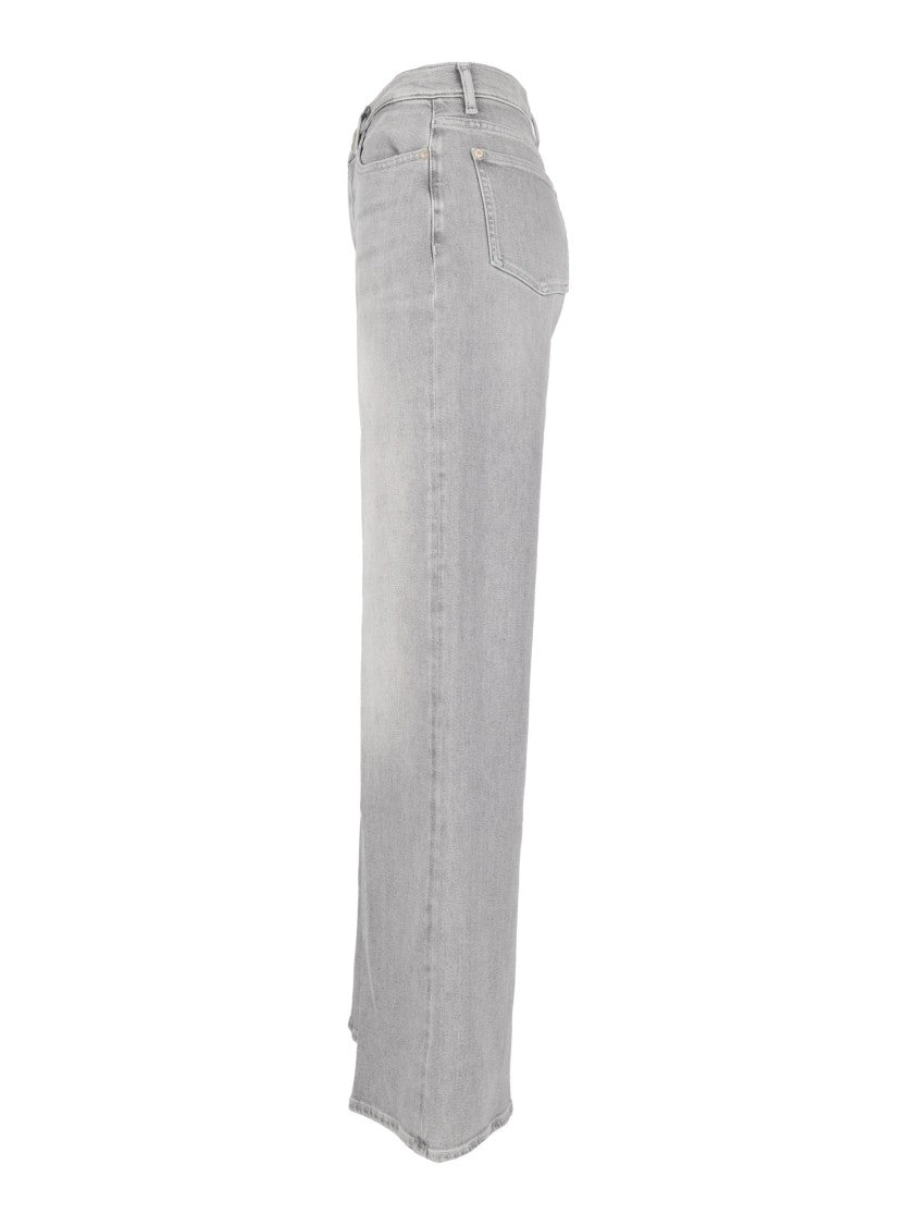 7 For All Mankind Silver Wash Lotta Wide-Leg Jeans