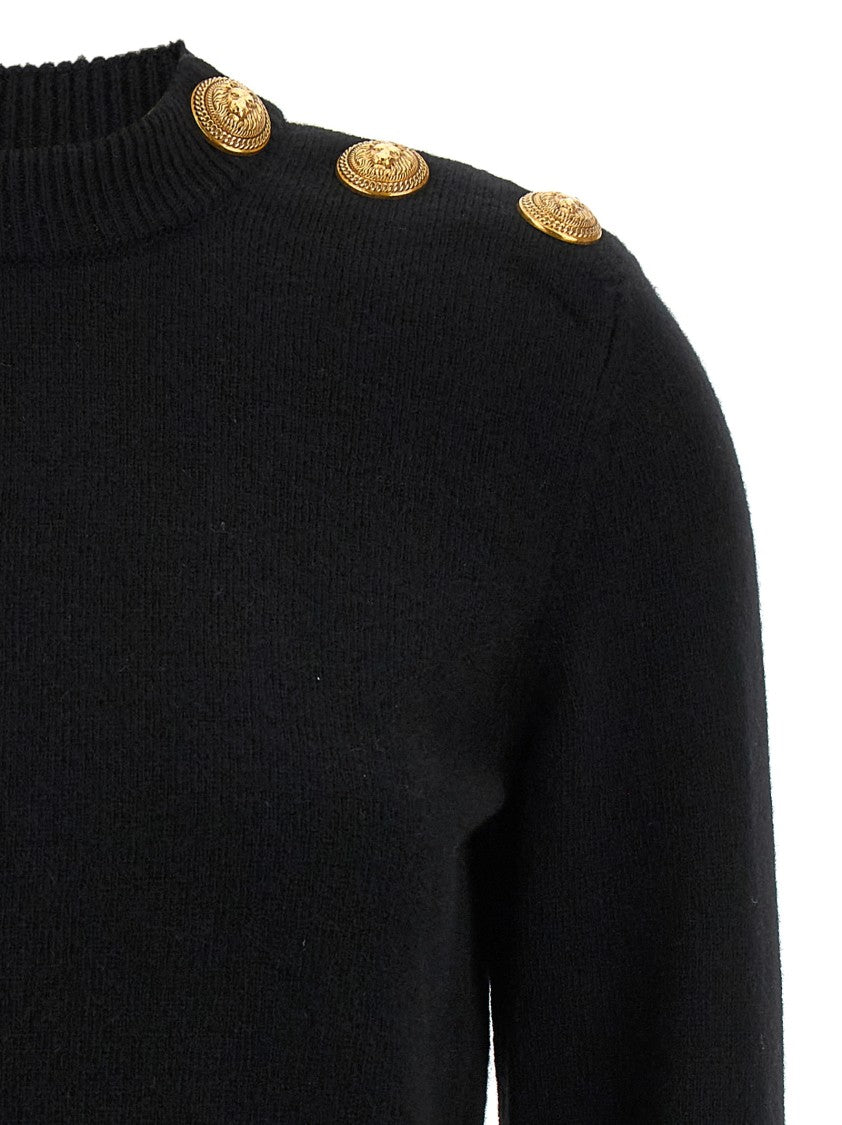 Balmain Eco-Cashmere Button Sweater