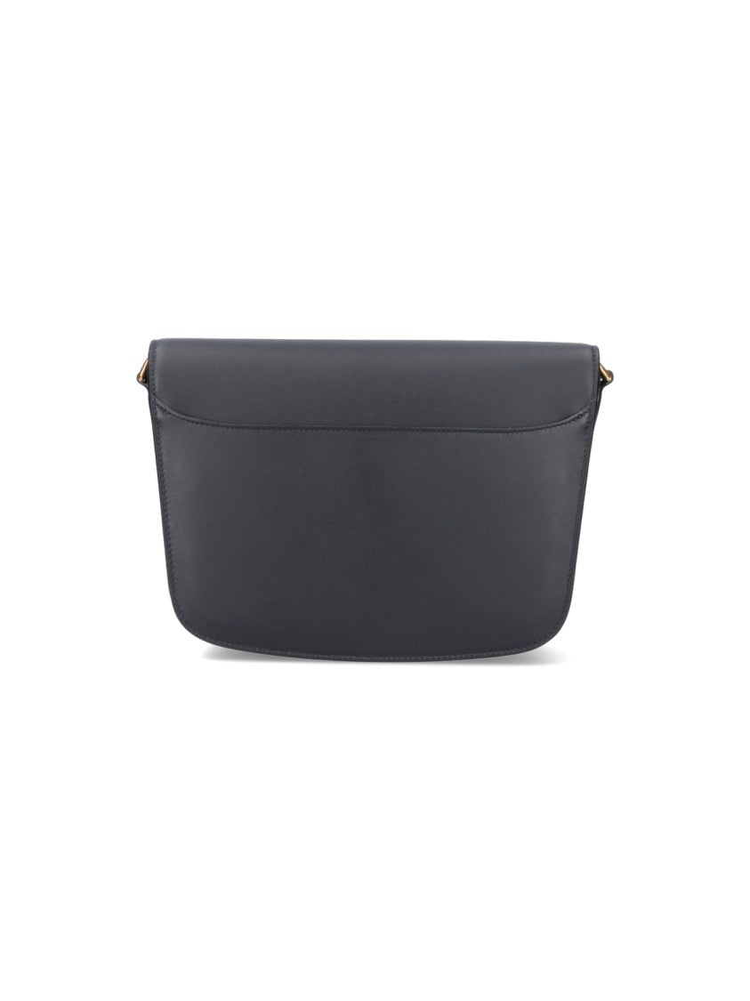 Ferragamo "Trapezio" Black Leather Crossbody Bag