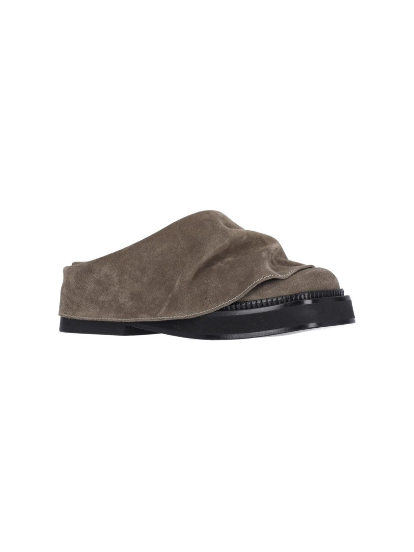 The Attico "Mini Robin" Mules – Taupe Suede
