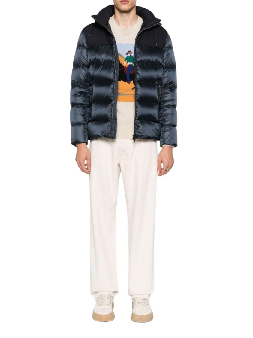 Herno Blue Padded Down Hooded Puffer Jacket