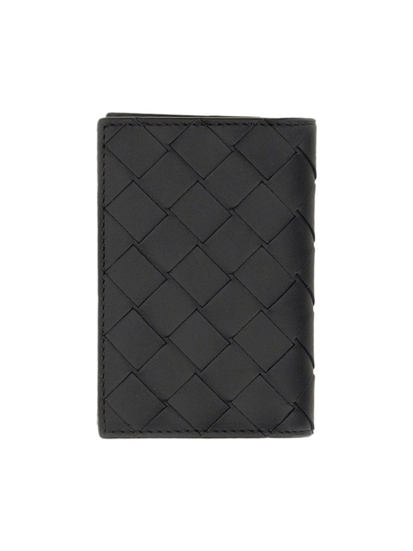 Bottega Veneta Bifold Leather Wallet With Intrecciato Weave