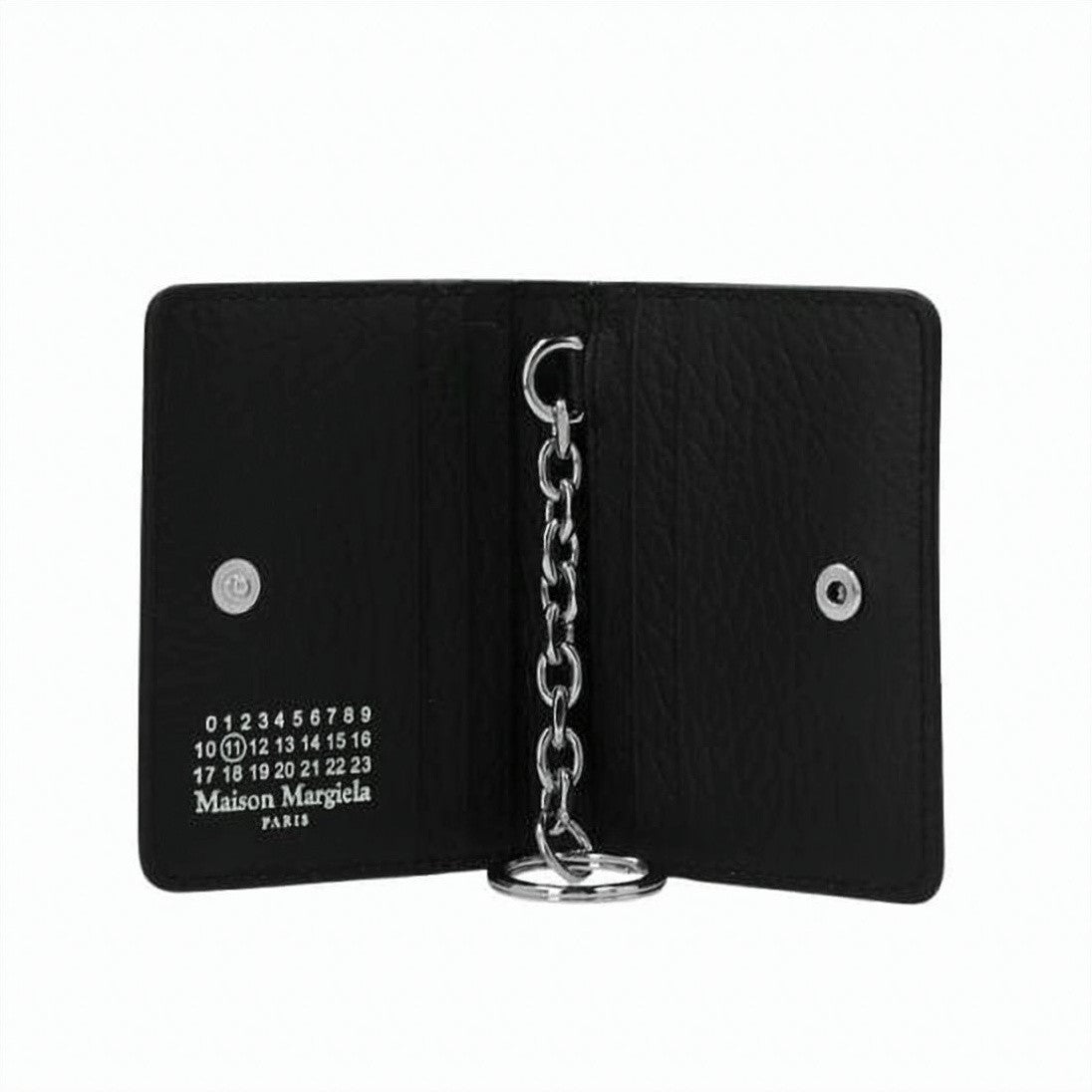 Maison Margiela Textured Calf Leather Keyring Wallet With Numeric Logo