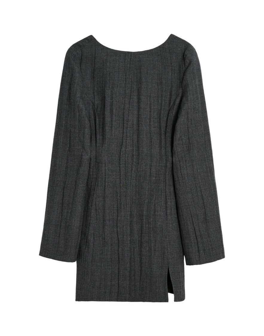 Our Legacy Fitted Textured Mini Dress With Deep Scoop Back