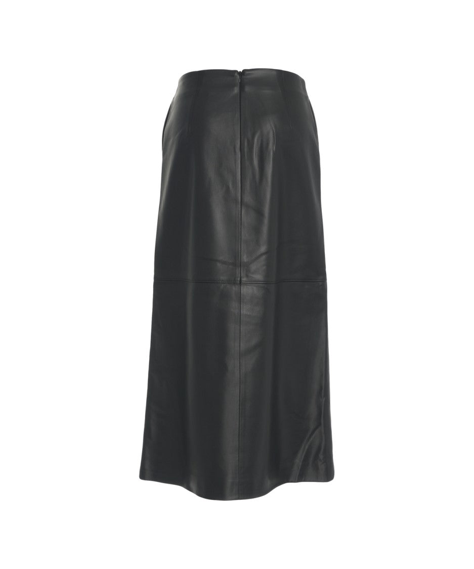 Viktoria Chan Fluid A-Line Maxi Skirt In High-Quality Faux Leather