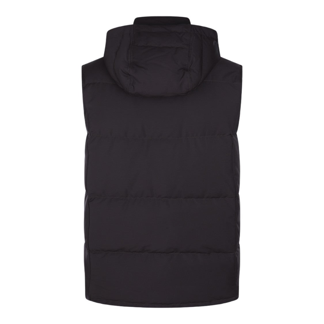 Eleventy Sleeveless Padded Vest With High Collar And Adjustable Hood