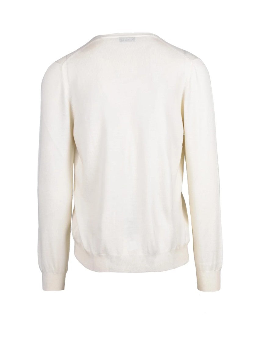 Gran Sasso White Virgin Wool Cardigan